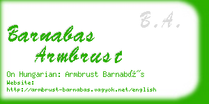 barnabas armbrust business card